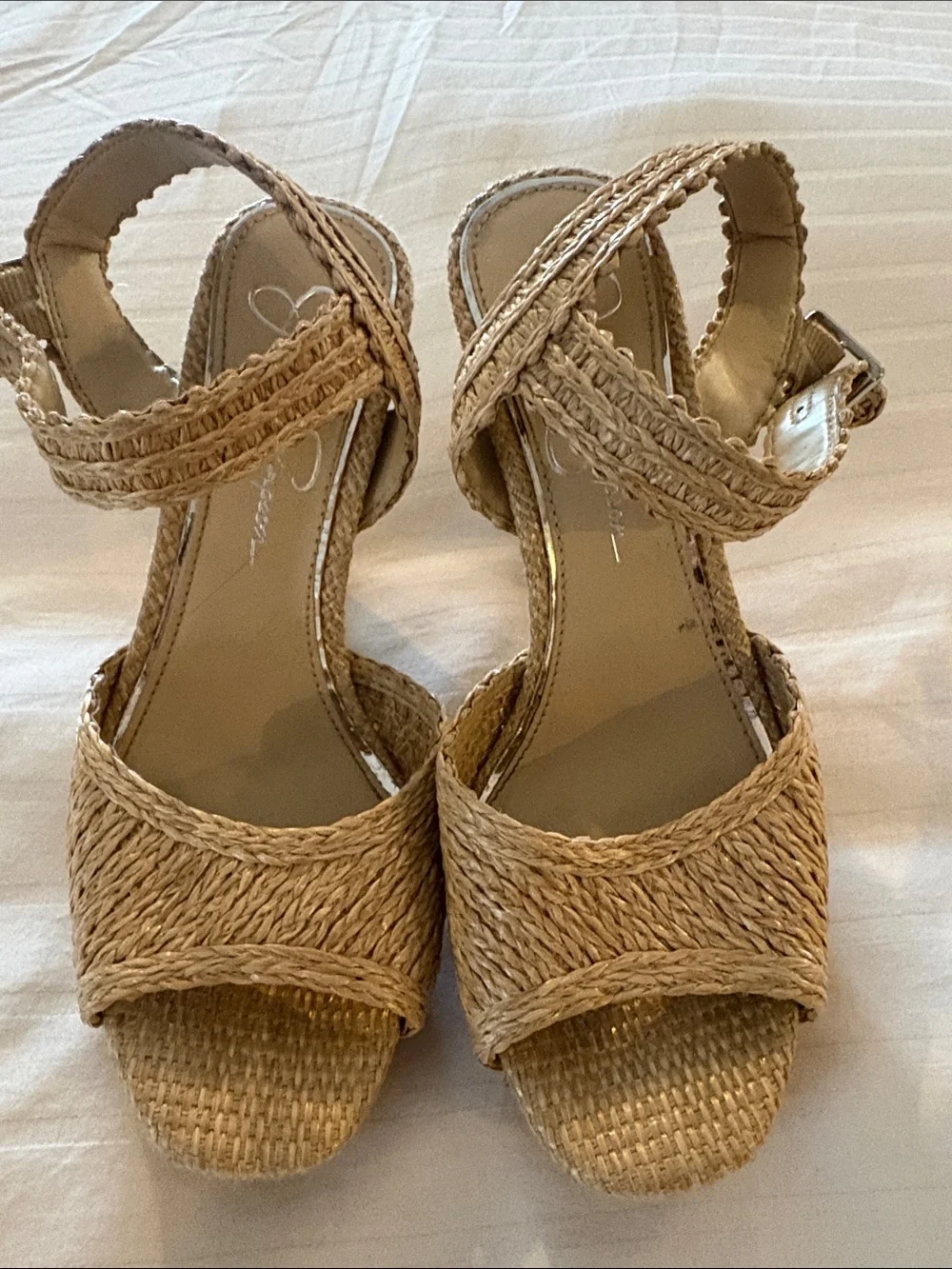 Jessica Simpson Tan Woven Espadrille platform Sandals 5”